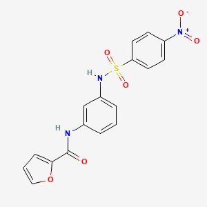 molecular formula C17H13N3O6S B4697681 N-(3-{[(4-nitrophenyl)sulfonyl]amino}phenyl)-2-furamide 