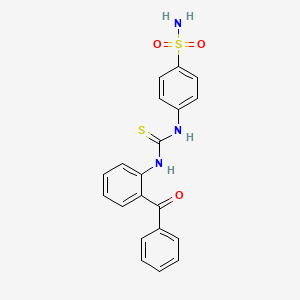 molecular formula C20H17N3O3S2 B4697688 4-({[(2-benzoylphenyl)amino]carbonothioyl}amino)benzenesulfonamide 