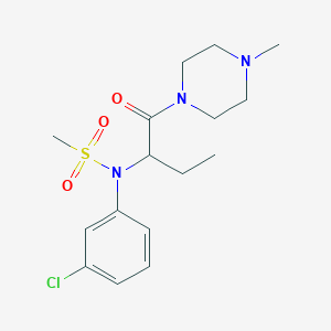 molecular formula C16H24ClN3O3S B4697731 N-(3-chlorophenyl)-N-{1-[(4-methyl-1-piperazinyl)carbonyl]propyl}methanesulfonamide 