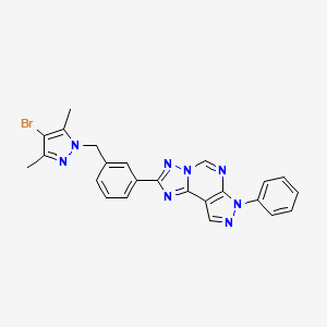 molecular formula C24H19BrN8 B4697738 2-{3-[(4-bromo-3,5-dimethyl-1H-pyrazol-1-yl)methyl]phenyl}-7-phenyl-7H-pyrazolo[4,3-e][1,2,4]triazolo[1,5-c]pyrimidine 