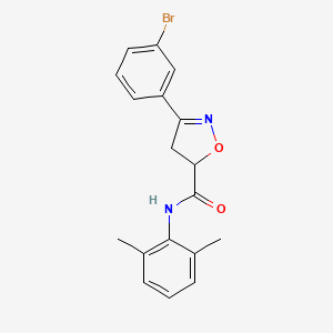 molecular formula C18H17BrN2O2 B4697747 3-(3-bromophenyl)-N-(2,6-dimethylphenyl)-4,5-dihydro-5-isoxazolecarboxamide 