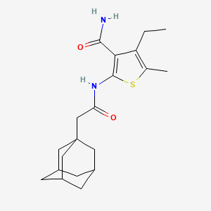 molecular formula C20H28N2O2S B4697751 2-[(1-adamantylacetyl)amino]-4-ethyl-5-methyl-3-thiophenecarboxamide CAS No. 676153-54-1