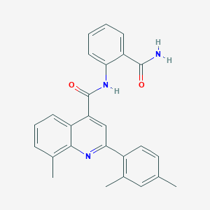 molecular formula C26H23N3O2 B4697771 N-[2-(aminocarbonyl)phenyl]-2-(2,4-dimethylphenyl)-8-methyl-4-quinolinecarboxamide 