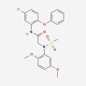 molecular formula C23H23ClN2O6S B4697778 N~1~-(5-chloro-2-phenoxyphenyl)-N~2~-(2,5-dimethoxyphenyl)-N~2~-(methylsulfonyl)glycinamide 
