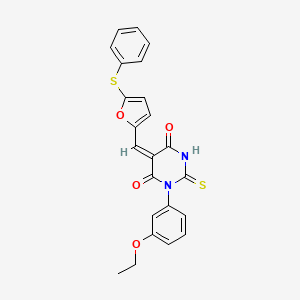 1-(3-ethoxyphenyl)-5-{[5-(phenylthio)-2-furyl]methylene}-2-thioxodihydro-4,6(1H,5H)-pyrimidinedione