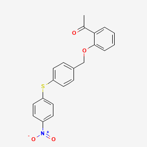 molecular formula C21H17NO4S B4697800 1-[2-({4-[(4-nitrophenyl)thio]benzyl}oxy)phenyl]ethanone 