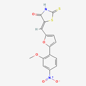 molecular formula C15H10N2O5S2 B4697802 5-{[5-(2-methoxy-4-nitrophenyl)-2-furyl]methylene}-2-thioxo-1,3-thiazolidin-4-one CAS No. 1383845-76-8