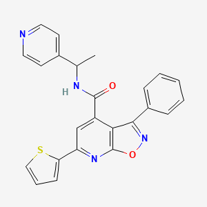 molecular formula C24H18N4O2S B4697812 3-phenyl-N-[1-(4-pyridinyl)ethyl]-6-(2-thienyl)isoxazolo[5,4-b]pyridine-4-carboxamide 