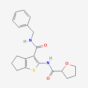 molecular formula C20H22N2O3S B4697816 N-{3-[(benzylamino)carbonyl]-5,6-dihydro-4H-cyclopenta[b]thien-2-yl}tetrahydro-2-furancarboxamide 