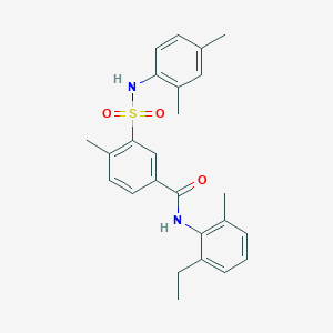 molecular formula C25H28N2O3S B4697837 3-{[(2,4-dimethylphenyl)amino]sulfonyl}-N-(2-ethyl-6-methylphenyl)-4-methylbenzamide 