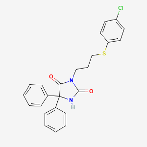 molecular formula C24H21ClN2O2S B4697850 3-{3-[(4-chlorophenyl)thio]propyl}-5,5-diphenyl-2,4-imidazolidinedione 