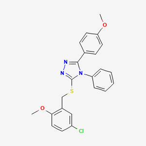 molecular formula C23H20ClN3O2S B4697864 3-[(5-chloro-2-methoxybenzyl)thio]-5-(4-methoxyphenyl)-4-phenyl-4H-1,2,4-triazole 