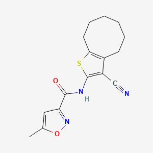 molecular formula C16H17N3O2S B4697875 N-(3-cyano-4,5,6,7,8,9-hexahydrocycloocta[b]thien-2-yl)-5-methyl-3-isoxazolecarboxamide 