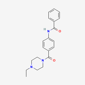 molecular formula C20H23N3O2 B4697896 N-{4-[(4-ethyl-1-piperazinyl)carbonyl]phenyl}benzamide 