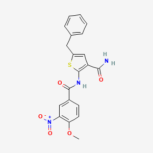 molecular formula C20H17N3O5S B4697901 5-benzyl-2-[(4-methoxy-3-nitrobenzoyl)amino]-3-thiophenecarboxamide 