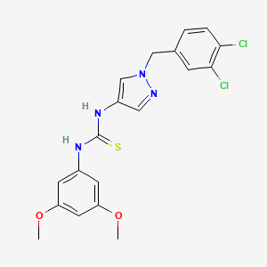 molecular formula C19H18Cl2N4O2S B4697918 N-[1-(3,4-dichlorobenzyl)-1H-pyrazol-4-yl]-N'-(3,5-dimethoxyphenyl)thiourea 