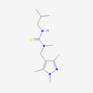 molecular formula C13H24N4S B4697932 N'-isobutyl-N-methyl-N-[(1,3,5-trimethyl-1H-pyrazol-4-yl)methyl]thiourea 