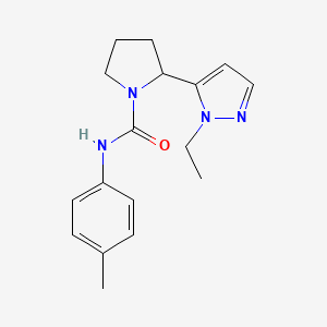 molecular formula C17H22N4O B4697938 2-(1-ethyl-1H-pyrazol-5-yl)-N-(4-methylphenyl)-1-pyrrolidinecarboxamide 