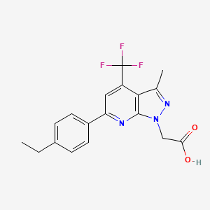 molecular formula C18H16F3N3O2 B4697946 [6-(4-ethylphenyl)-3-methyl-4-(trifluoromethyl)-1H-pyrazolo[3,4-b]pyridin-1-yl]acetic acid 