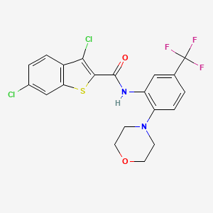 molecular formula C20H15Cl2F3N2O2S B4697959 3,6-dichloro-N-[2-(4-morpholinyl)-5-(trifluoromethyl)phenyl]-1-benzothiophene-2-carboxamide 