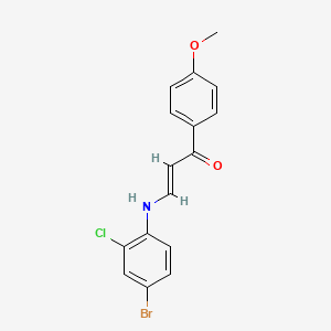molecular formula C16H13BrClNO2 B4697965 3-[(4-bromo-2-chlorophenyl)amino]-1-(4-methoxyphenyl)-2-propen-1-one 
