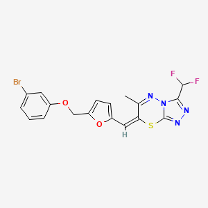 molecular formula C18H13BrF2N4O2S B4697970 7-({5-[(3-bromophenoxy)methyl]-2-furyl}methylene)-3-(difluoromethyl)-6-methyl-7H-[1,2,4]triazolo[3,4-b][1,3,4]thiadiazine 