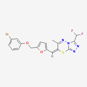 7-({5-[(3-bromophenoxy)methyl]-2-furyl}methylene)-3-(difluoromethyl)-6-methyl-7H-[1,2,4]triazolo[3,4-b][1,3,4]thiadiazine