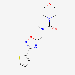 molecular formula C13H16N4O3S B4697988 N-methyl-N-{[3-(2-thienyl)-1,2,4-oxadiazol-5-yl]methyl}-4-morpholinecarboxamide 