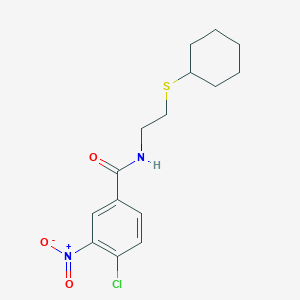 molecular formula C15H19ClN2O3S B4698003 4-chloro-N-[2-(cyclohexylthio)ethyl]-3-nitrobenzamide 
