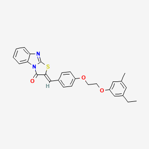 molecular formula C27H24N2O3S B4698013 2-{4-[2-(3-ethyl-5-methylphenoxy)ethoxy]benzylidene}[1,3]thiazolo[3,2-a]benzimidazol-3(2H)-one 