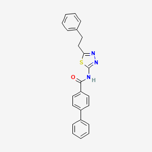 molecular formula C23H19N3OS B4698014 N-[5-(2-phenylethyl)-1,3,4-thiadiazol-2-yl]-4-biphenylcarboxamide 