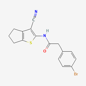 molecular formula C16H13BrN2OS B4698035 2-(4-bromophenyl)-N-(3-cyano-5,6-dihydro-4H-cyclopenta[b]thien-2-yl)acetamide 