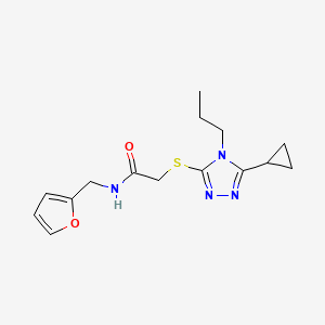 molecular formula C15H20N4O2S B4698037 2-[(5-cyclopropyl-4-propyl-4H-1,2,4-triazol-3-yl)thio]-N-(2-furylmethyl)acetamide 