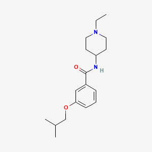 molecular formula C18H28N2O2 B4698053 N-(1-ethyl-4-piperidinyl)-3-isobutoxybenzamide 