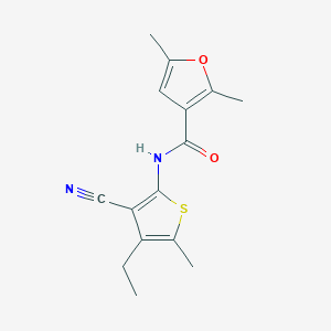 molecular formula C15H16N2O2S B4698069 N-(3-cyano-4-ethyl-5-methyl-2-thienyl)-2,5-dimethyl-3-furamide 