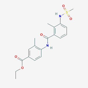 molecular formula C19H22N2O5S B4698073 ethyl 3-methyl-4-({2-methyl-3-[(methylsulfonyl)amino]benzoyl}amino)benzoate 