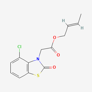 molecular formula C13H12ClNO3S B4698089 2-buten-1-yl (4-chloro-2-oxo-1,3-benzothiazol-3(2H)-yl)acetate 