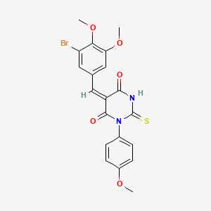 molecular formula C20H17BrN2O5S B4698091 5-(3-bromo-4,5-dimethoxybenzylidene)-1-(4-methoxyphenyl)-2-thioxodihydro-4,6(1H,5H)-pyrimidinedione 