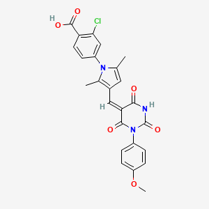 molecular formula C25H20ClN3O6 B4698094 2-chloro-4-(3-{[1-(4-methoxyphenyl)-2,4,6-trioxotetrahydro-5(2H)-pyrimidinylidene]methyl}-2,5-dimethyl-1H-pyrrol-1-yl)benzoic acid 