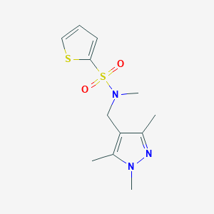 molecular formula C12H17N3O2S2 B4698168 N-methyl-N-[(1,3,5-trimethyl-1H-pyrazol-4-yl)methyl]-2-thiophenesulfonamide 