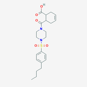molecular formula C22H30N2O5S B4698176 6-({4-[(4-butylphenyl)sulfonyl]-1-piperazinyl}carbonyl)-3-cyclohexene-1-carboxylic acid 