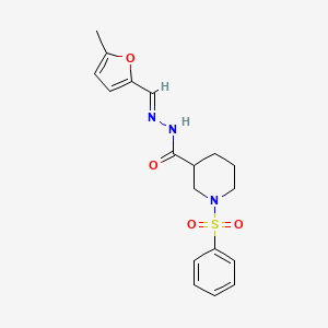 molecular formula C18H21N3O4S B4698195 N'-[(5-methyl-2-furyl)methylene]-1-(phenylsulfonyl)-3-piperidinecarbohydrazide 