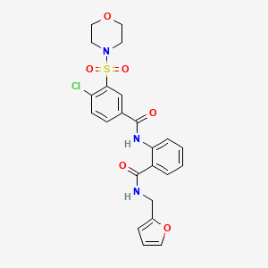 molecular formula C23H22ClN3O6S B4698211 4-chloro-N-(2-{[(2-furylmethyl)amino]carbonyl}phenyl)-3-(4-morpholinylsulfonyl)benzamide 