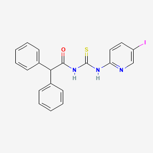 molecular formula C20H16IN3OS B4698218 N-{[(5-iodo-2-pyridinyl)amino]carbonothioyl}-2,2-diphenylacetamide 