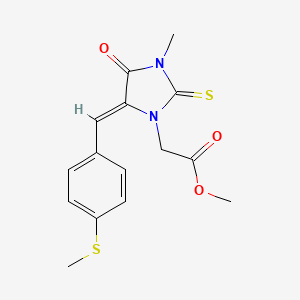 molecular formula C15H16N2O3S2 B4698231 methyl {3-methyl-5-[4-(methylthio)benzylidene]-4-oxo-2-thioxo-1-imidazolidinyl}acetate 