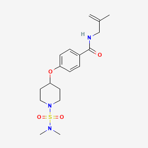 molecular formula C18H27N3O4S B4698240 4-({1-[(dimethylamino)sulfonyl]-4-piperidinyl}oxy)-N-(2-methyl-2-propen-1-yl)benzamide 