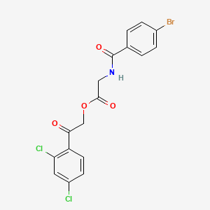 molecular formula C17H12BrCl2NO4 B4698245 2-(2,4-dichlorophenyl)-2-oxoethyl N-(4-bromobenzoyl)glycinate 