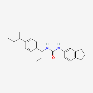 molecular formula C23H30N2O B4698269 N-[1-(4-sec-butylphenyl)propyl]-N'-(2,3-dihydro-1H-inden-5-yl)urea 