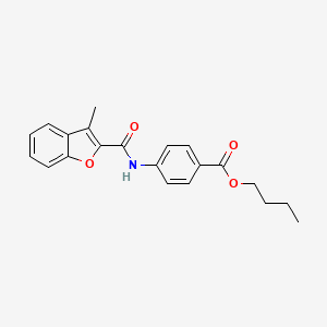 molecular formula C21H21NO4 B4698270 butyl 4-{[(3-methyl-1-benzofuran-2-yl)carbonyl]amino}benzoate 