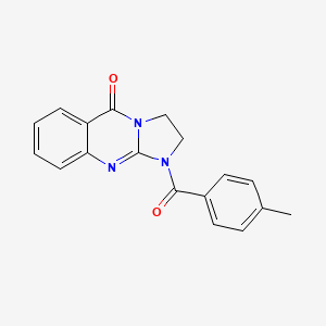molecular formula C18H15N3O2 B4698279 1-(4-methylbenzoyl)-2,3-dihydroimidazo[2,1-b]quinazolin-5(1H)-one 